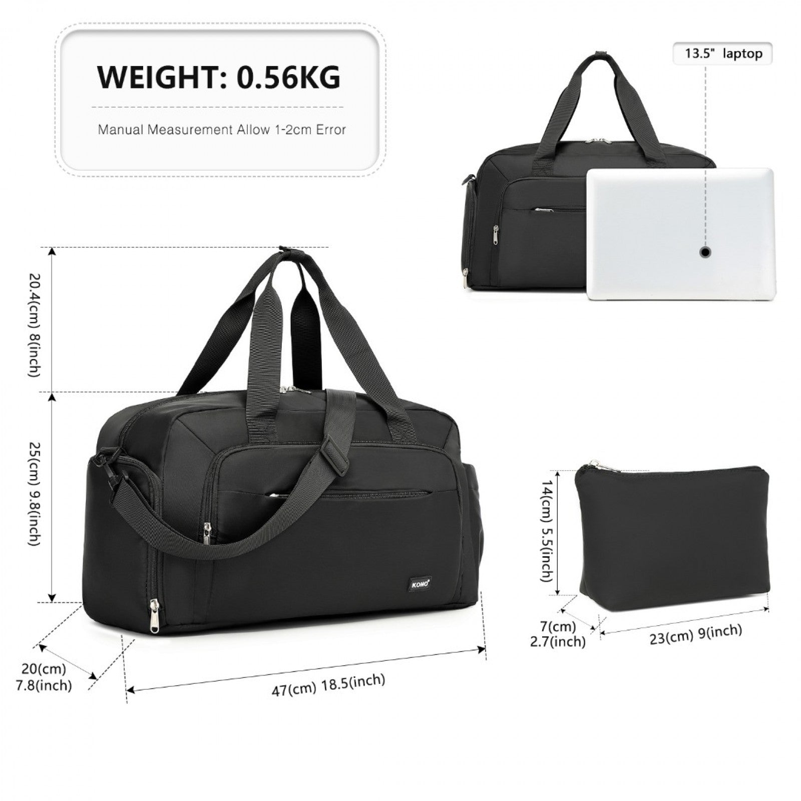 Kono TVK2429 black bag – detail view 12