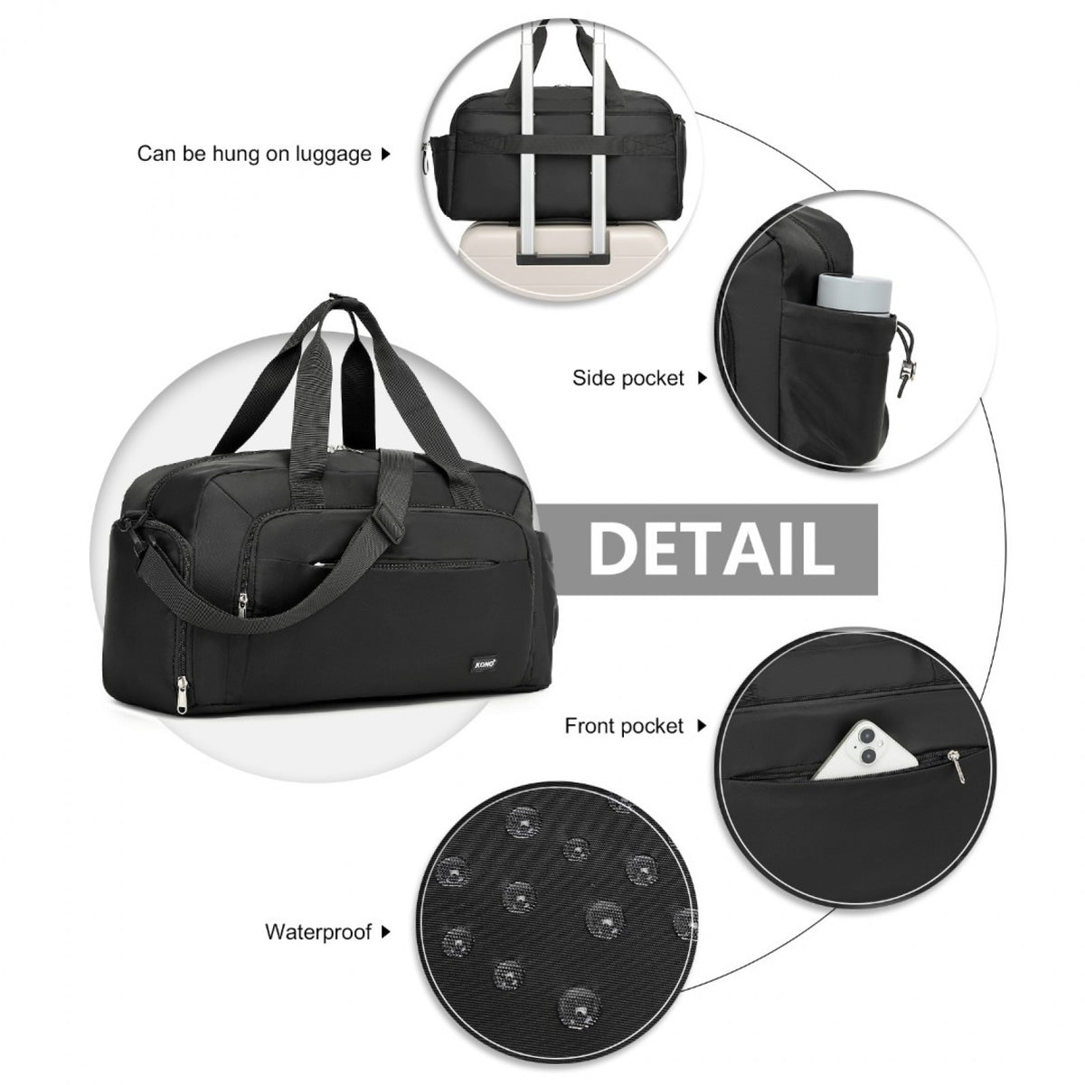 Kono TVK2429 black bag – detail view 11