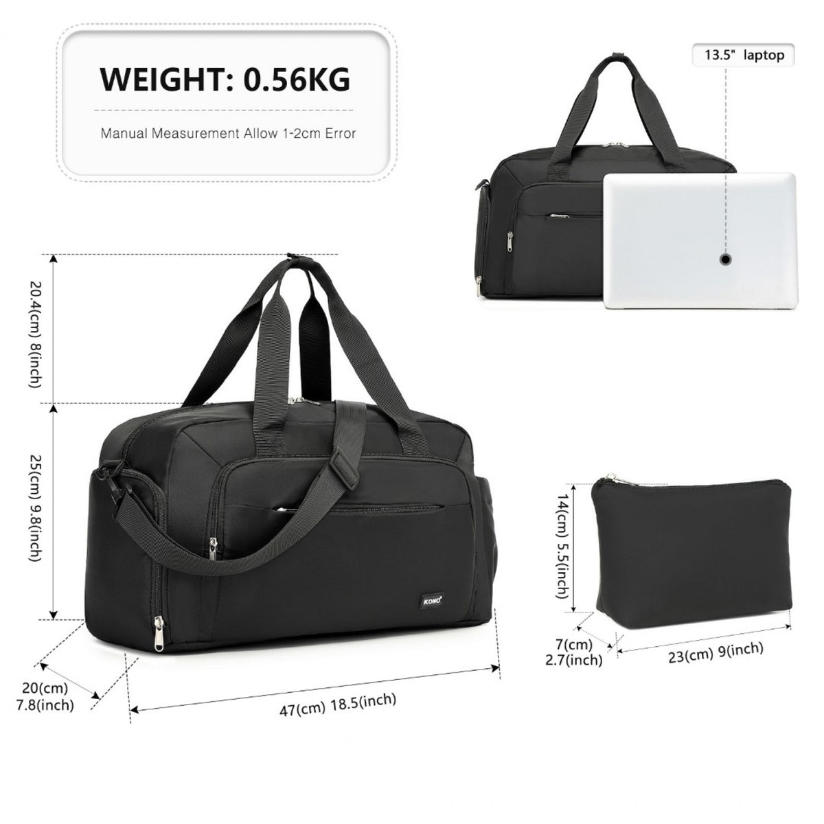 Kono TVK2429 black bag – detail view 12