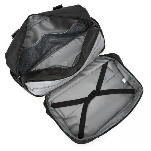 TVK2430 - Kono Multi-functional Travel Bag Large Tote Bag & Duffle Bag with Expandable Compartment and Wet/Dry Pocket - Black