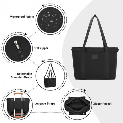 Kono TVK2515 black crossbody bag – detail view 7
