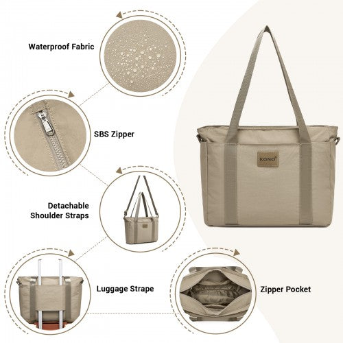 Kono TVK2515 khaki crossbody bag – detail view 7