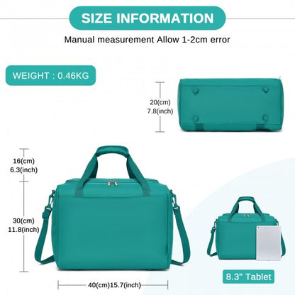 Kono TVK2521 40×30×20 cm blue and green travel bag – detail view 6