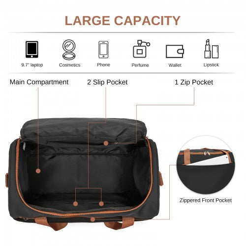Kono TVK2521 40×30×20 cm black and brown travel bag – detail view 8