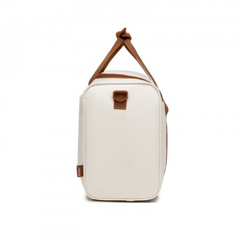 TVK2521 - Kono Compact and Lightweight 40×30×20 Personal-Item Travel Bag - U-Zip Wide Opening And Trolley Sleeve - Cream