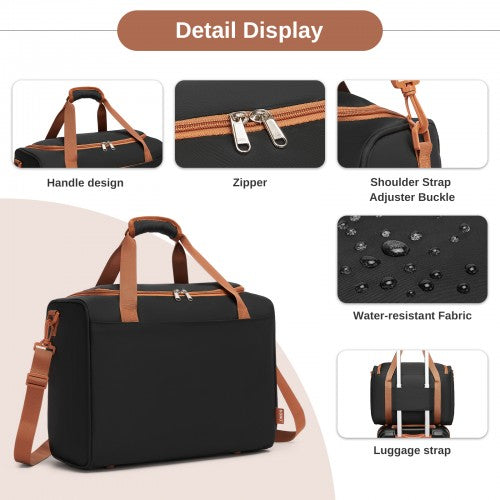 Kono TVK2521 40×30×20 cm black and brown travel bag – detail view 7