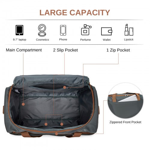 Kono TVK2521 40×30×20 cm grey and brown travel bag – detail view 8
