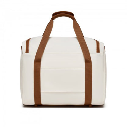TVK2521 - Kono Compact and Lightweight 40×30×20 Personal-Item Travel Bag - U-Zip Wide Opening And Trolley Sleeve - Cream