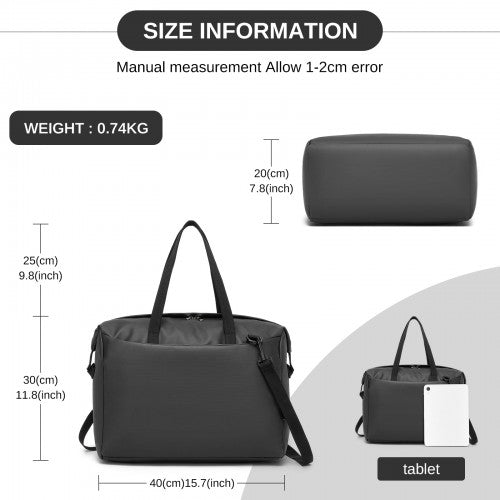 Kono TVK2522 40×30×20 cm black travel bag – detail view 6