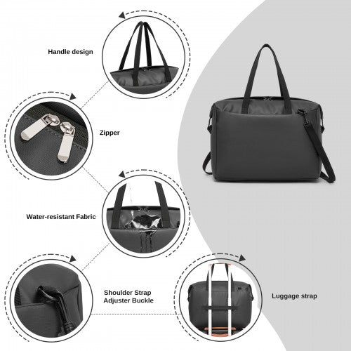 Kono TVK2522 40×30×20 cm black travel bag – detail view 7