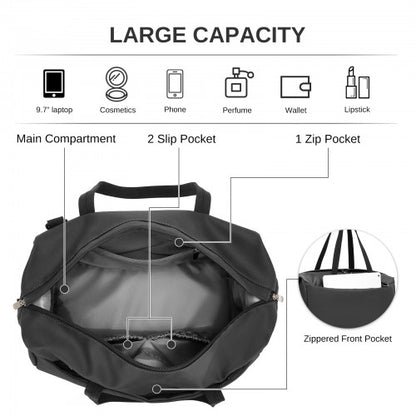 Kono TVK2522 40×30×20 cm black travel bag – detail view 8