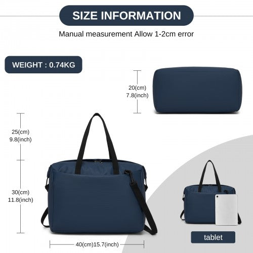 Kono TVK2522 40×30×20 cm navy travel bag – detail view 6
