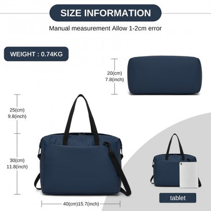 Kono TVK2522 40×30×20 cm navy travel bag – detail view 6