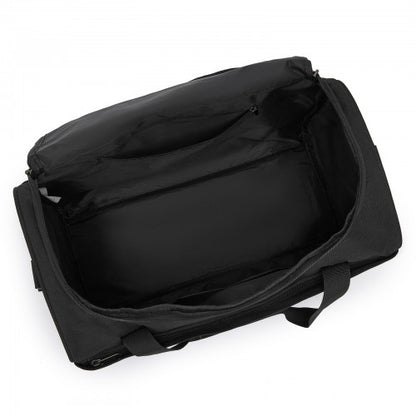 TVK2526 - Kono Spacious Airline-Approved Cabin Travel Duffel (40×30×20 cm) - Roomy Weekender with U-Zip Opening - Black