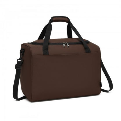 TVK2526 - Kono Spacious Airline-Approved Cabin Travel Duffel (40×30×20 cm) - Roomy Weekender with U-Zip Opening - Brown