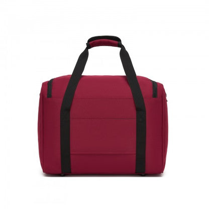 TVK2526 - Kono Spacious Airline-Approved Cabin Travel Duffel (40×30×20 cm) - Roomy Weekender with U-Zip Opening - Burgundy