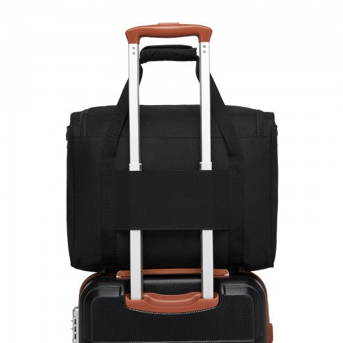 TVK2526 - Kono Spacious Airline-Approved Cabin Travel Duffel (40×30×20 cm) - Roomy Weekender with U-Zip Opening - Black