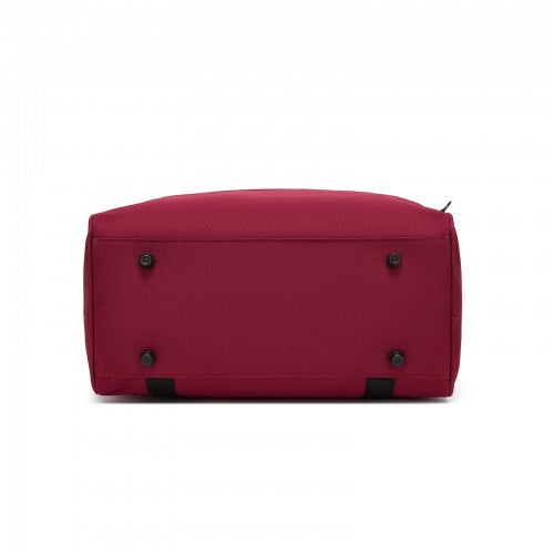 TVK2526 - Kono Spacious Airline-Approved Cabin Travel Duffel (40×30×20 cm) - Roomy Weekender with U-Zip Opening - Burgundy