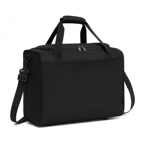 TVK2526 - Kono Spacious Airline-Approved Cabin Travel Duffel (40×30×20 cm) - Roomy Weekender with U-Zip Opening - Black