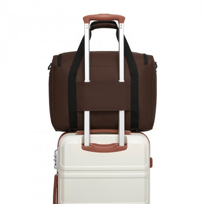 TVK2526 - Kono Spacious Airline-Approved Cabin Travel Duffel (40×30×20 cm) - Roomy Weekender with U-Zip Opening - Brown