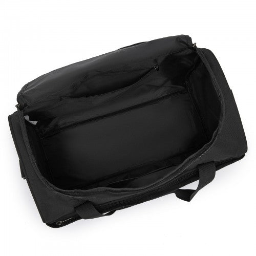 TVK2526 - Kono Spacious Airline-Approved Cabin Travel Duffel (40×30×20 cm) - Roomy Weekender with U-Zip Opening - Black