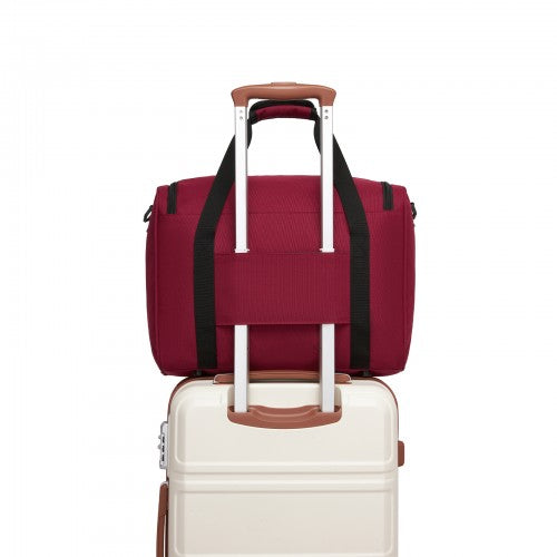 TVK2526 - Kono Spacious Airline-Approved Cabin Travel Duffel (40×30×20 cm) - Roomy Weekender with U-Zip Opening - Burgundy