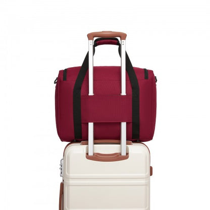 TVK2526 - Kono Spacious Airline-Approved Cabin Travel Duffel (40×30×20 cm) - Roomy Weekender with U-Zip Opening - Burgundy