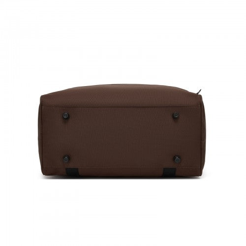 TVK2526 - Kono Spacious Airline-Approved Cabin Travel Duffel (40×30×20 cm) - Roomy Weekender with U-Zip Opening - Brown