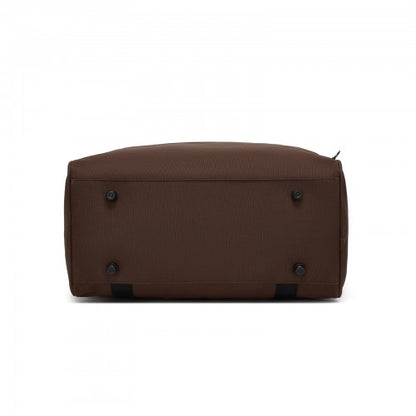 TVK2526 - Kono Spacious Airline-Approved Cabin Travel Duffel (40×30×20 cm) - Roomy Weekender with U-Zip Opening - Brown