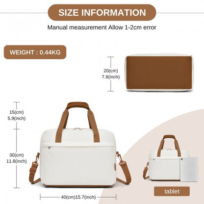 Kono TVK2569 40×30×20 cm beige and brown travel bag – detail view 6