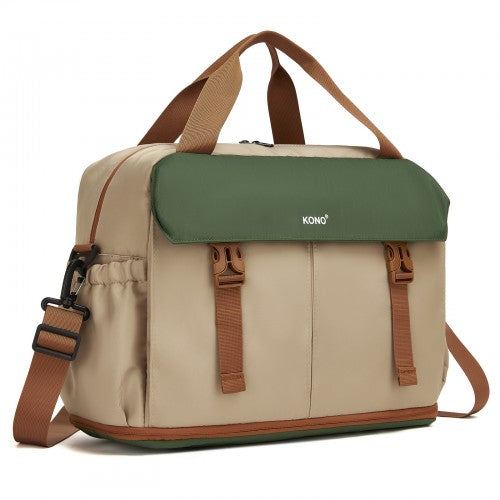 Kono TVK2613 40×30×20 cm khaki and green travel bag – front view