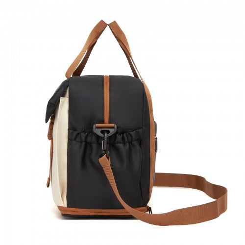 Kono TVK2613 40×30×20 cm black and beige travel bag – rear view