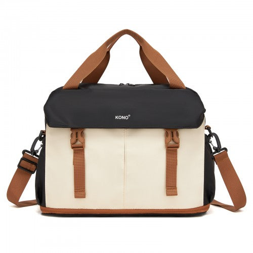 Kono TVK2613 40×30×20 cm black and beige travel bag – side view