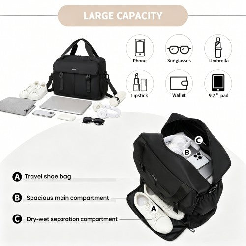 Kono TVK2613 40×30×20 cm black travel bag – detail view 9