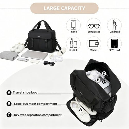 Kono TVK2613 40×30×20 cm black travel bag – detail view 9