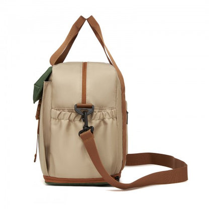 Kono TVK2613 40×30×20 cm khaki and green travel bag – rear view