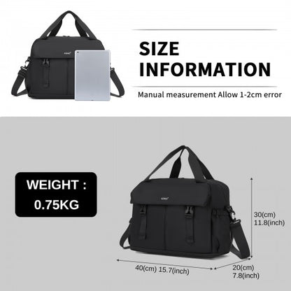 Kono TVK2613 40×30×20 cm black travel bag – detail view 7