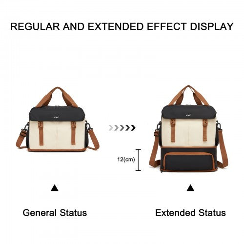 Kono TVK2613 40×30×20 cm black and beige travel bag – detail view 6