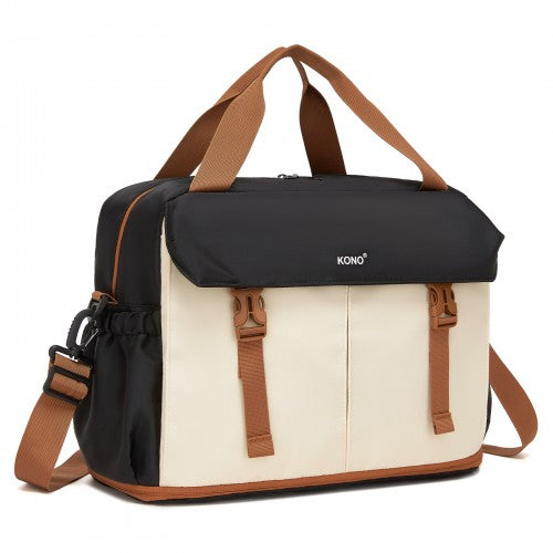 Kono TVK2613 40×30×20 cm black and beige travel bag – front view