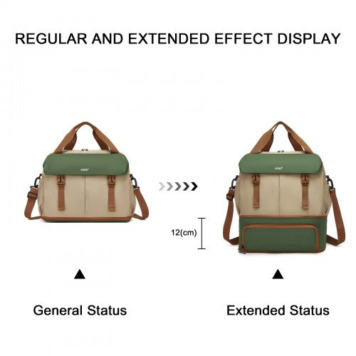 Kono TVK2613 40×30×20 cm khaki and green travel bag – detail view 6