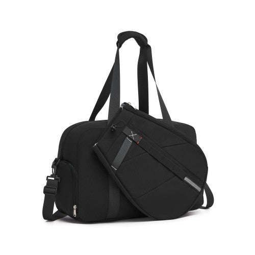 TVK2627 - Kono 25L Unisex Modular Tennis Travel Bag Set, Water Repellent Nylon Gym Bag with Detachable Racket Sleeve