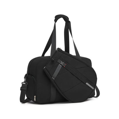 TVK2627 - Kono 25L Unisex Modular Tennis Travel Bag Set, Water Repellent Nylon Gym Bag with Detachable Racket Sleeve
