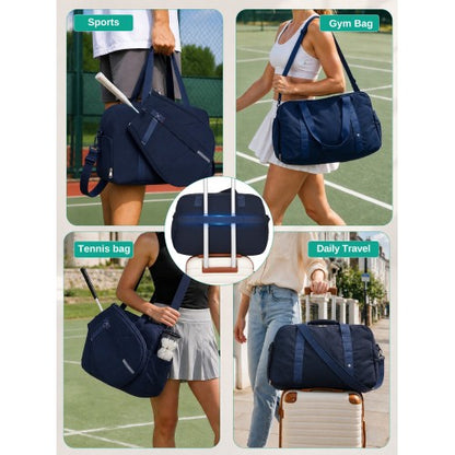 TVK2627 - Kono 25L Unisex Modular Tennis Travel Bag Set, Water Repellent Nylon Gym Bag with Detachable Racket Sleeve