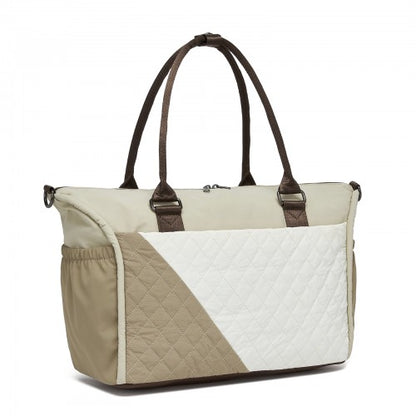 Miss Lulu TVM2520 khaki and beige travel bag – front view