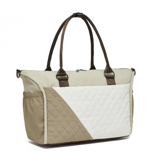 Miss Lulu TVM2520 khaki and beige travel bag – front view