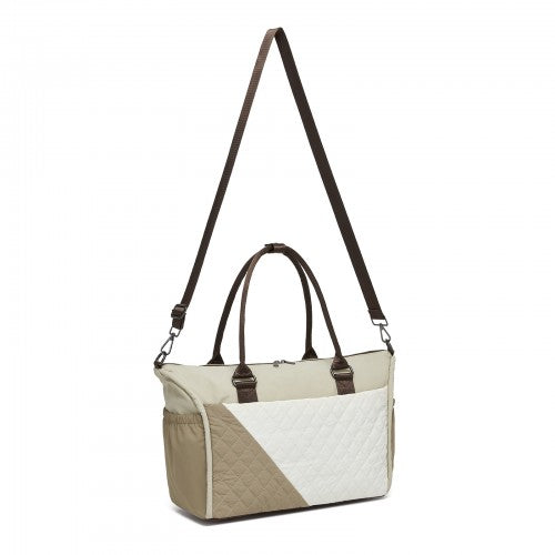 Miss Lulu TVM2520 khaki and beige travel bag – detail view 10