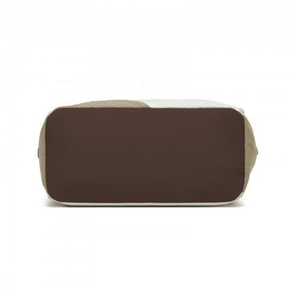 Miss Lulu TVM2520 khaki and beige travel bag – detail view 5