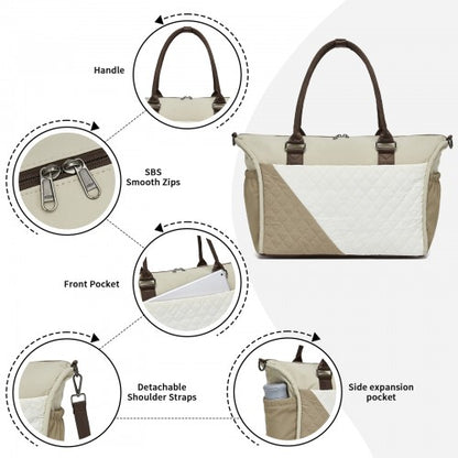 Miss Lulu TVM2520 khaki and beige travel bag – detail view 7