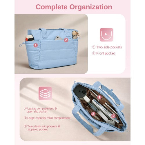 TVN2621 - 2-Piece Women's Tote Bag Set, Water Repellent Handbag with Laptop Compartment for Commute Travel And Outings
