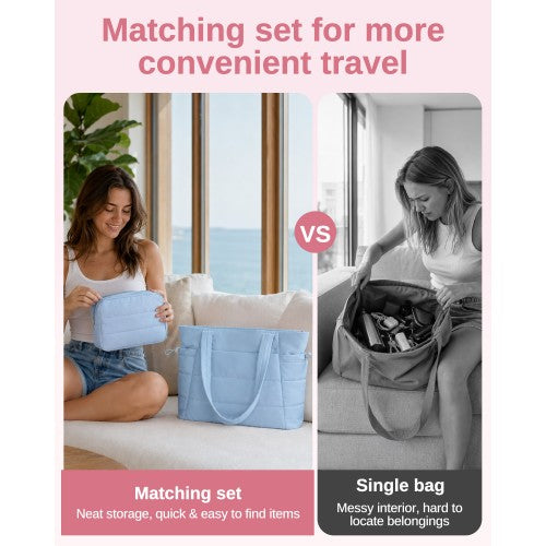 TVN2621 - 2-Piece Women's Tote Bag Set, Water Repellent Handbag with Laptop Compartment for Commute Travel And Outings